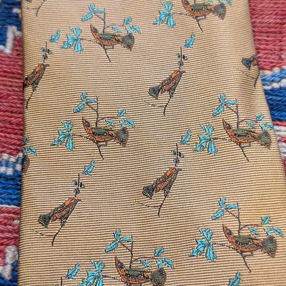Brooks Brothers neck tie, gold silk